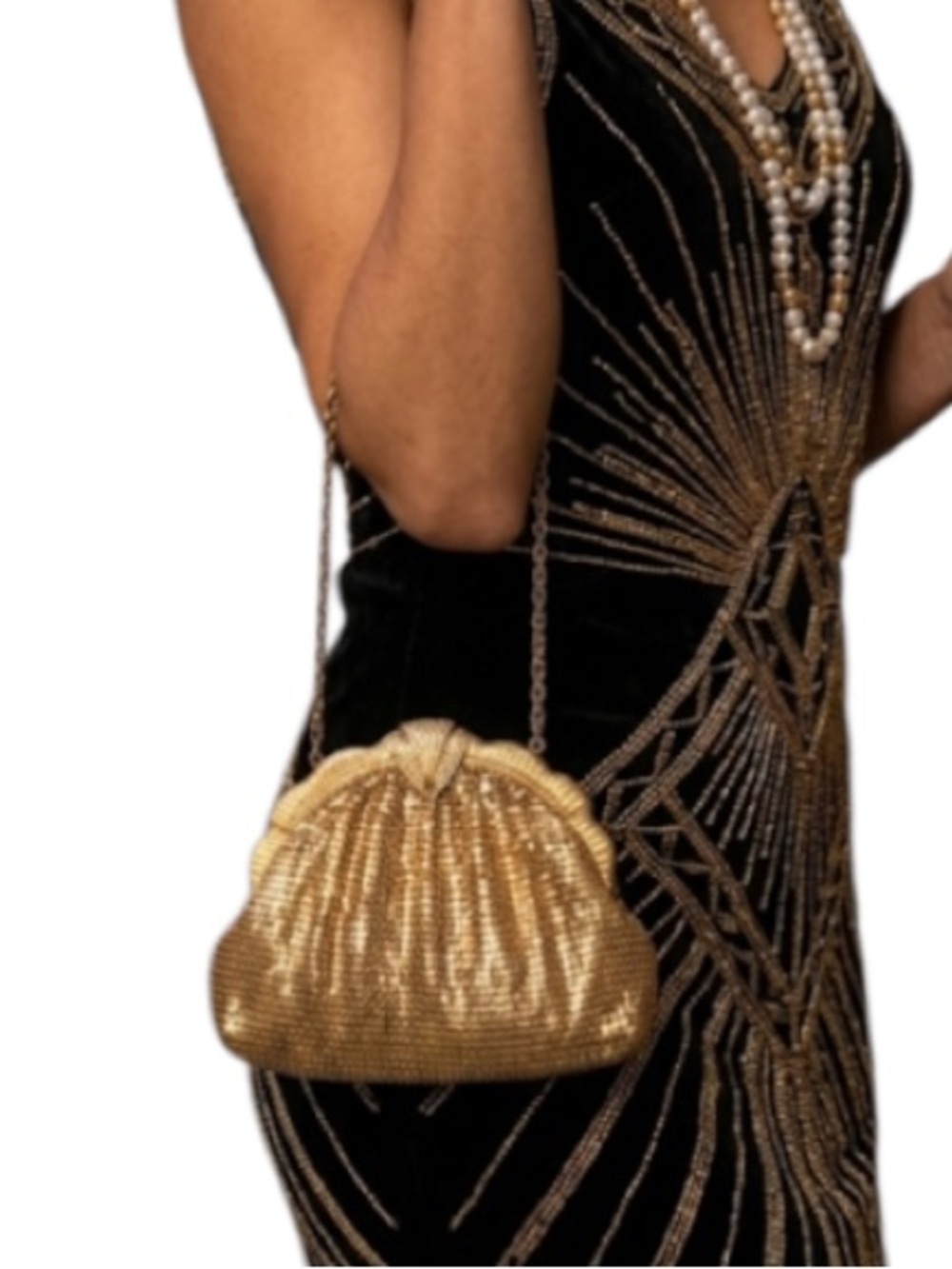 Vintage Whiting & Davis Gold Chain Mail Evening Bag